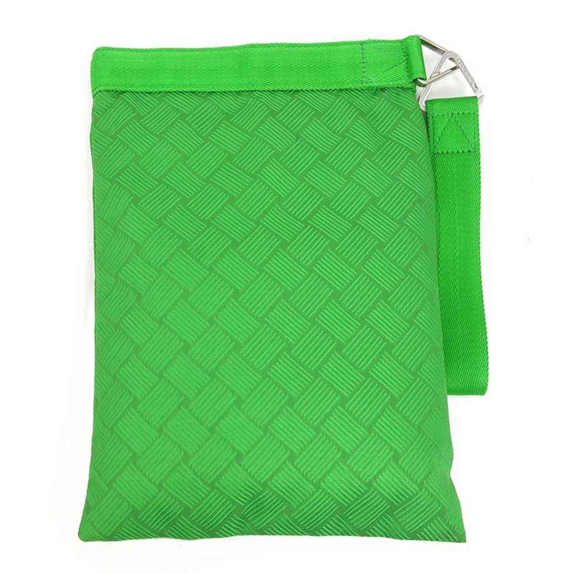 Bottega Veneta clutch bag pouch in nylon, green, unisex, h31815a