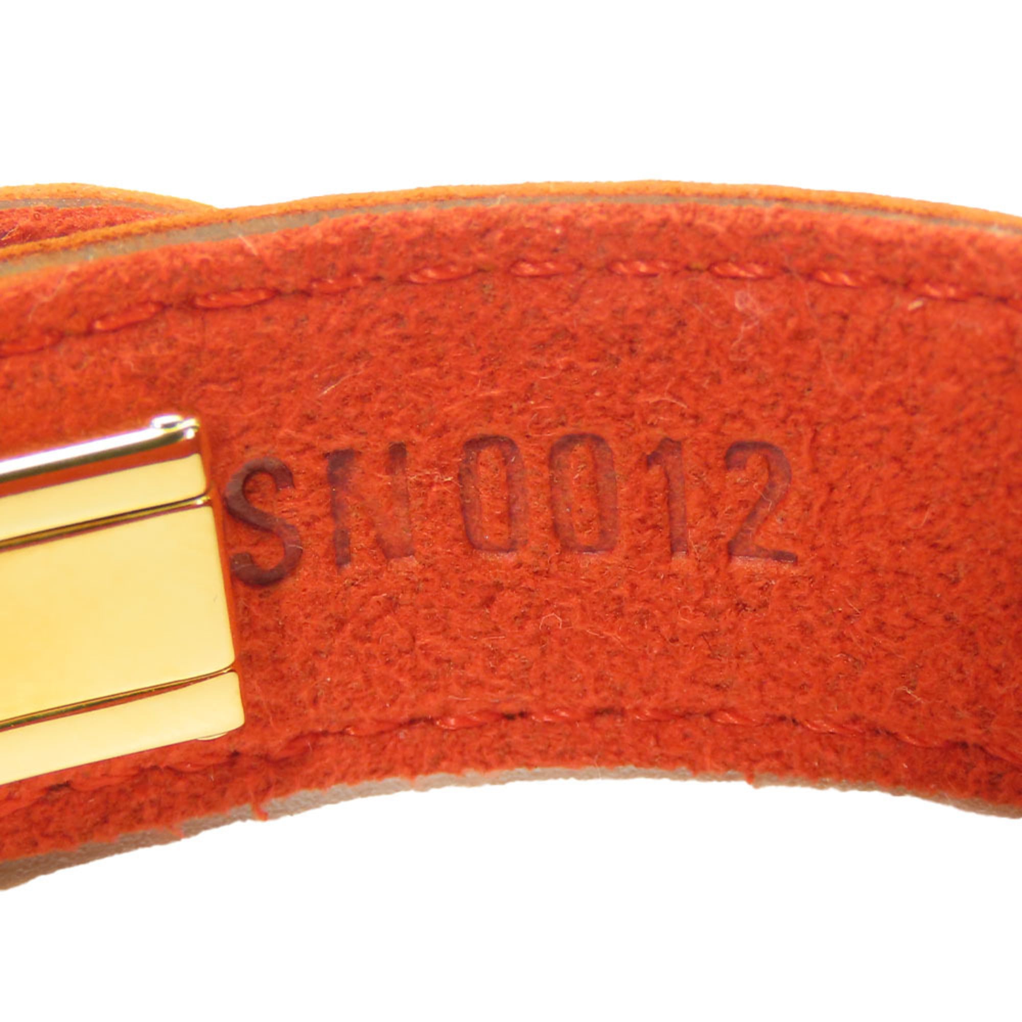 Louis Vuitton Bracelet Good Luck M64448 Tanned Leather Metal Beige Accessory Women's LOUIS VUITTON