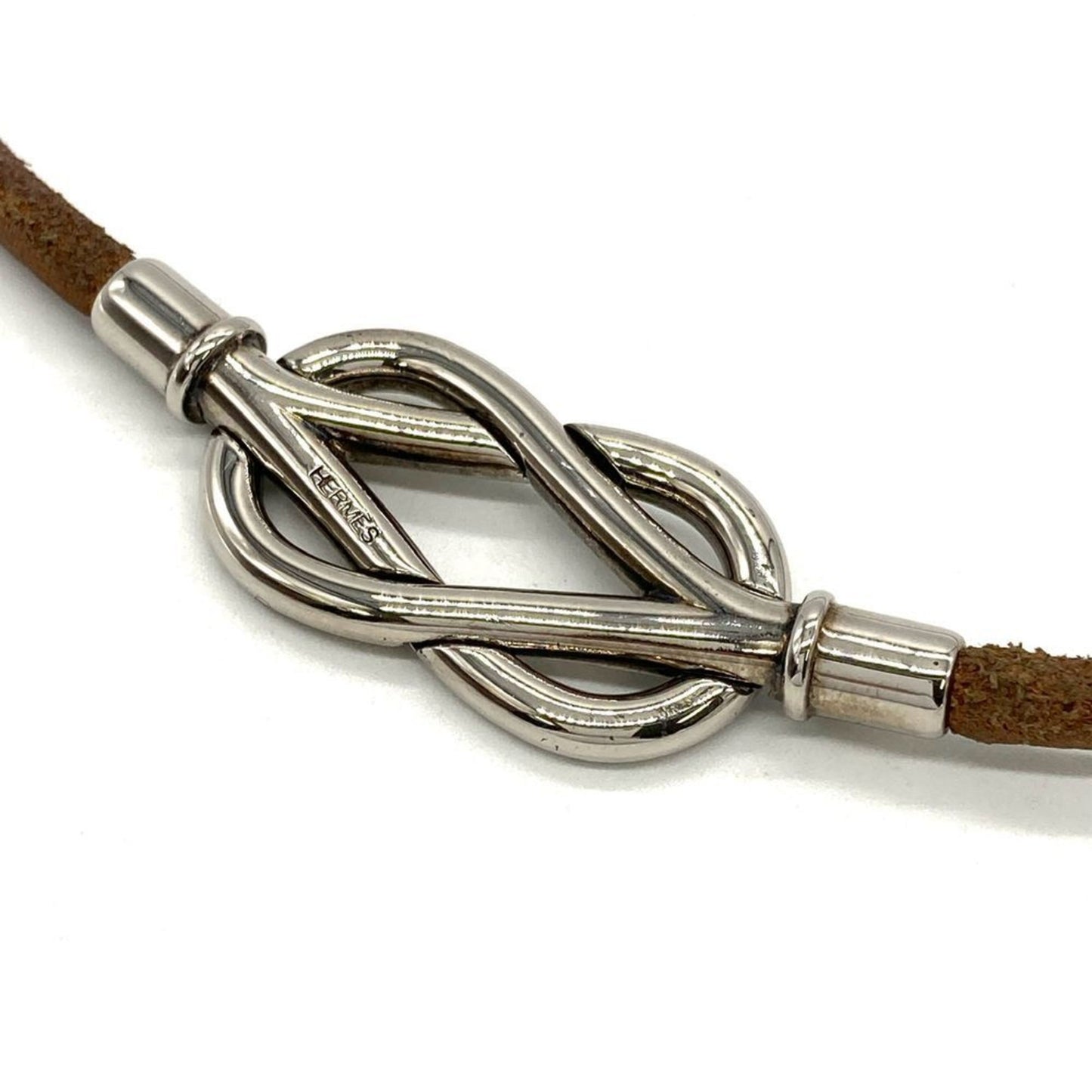 Hermes HERMES Atame Choker Silver Double Bracelet