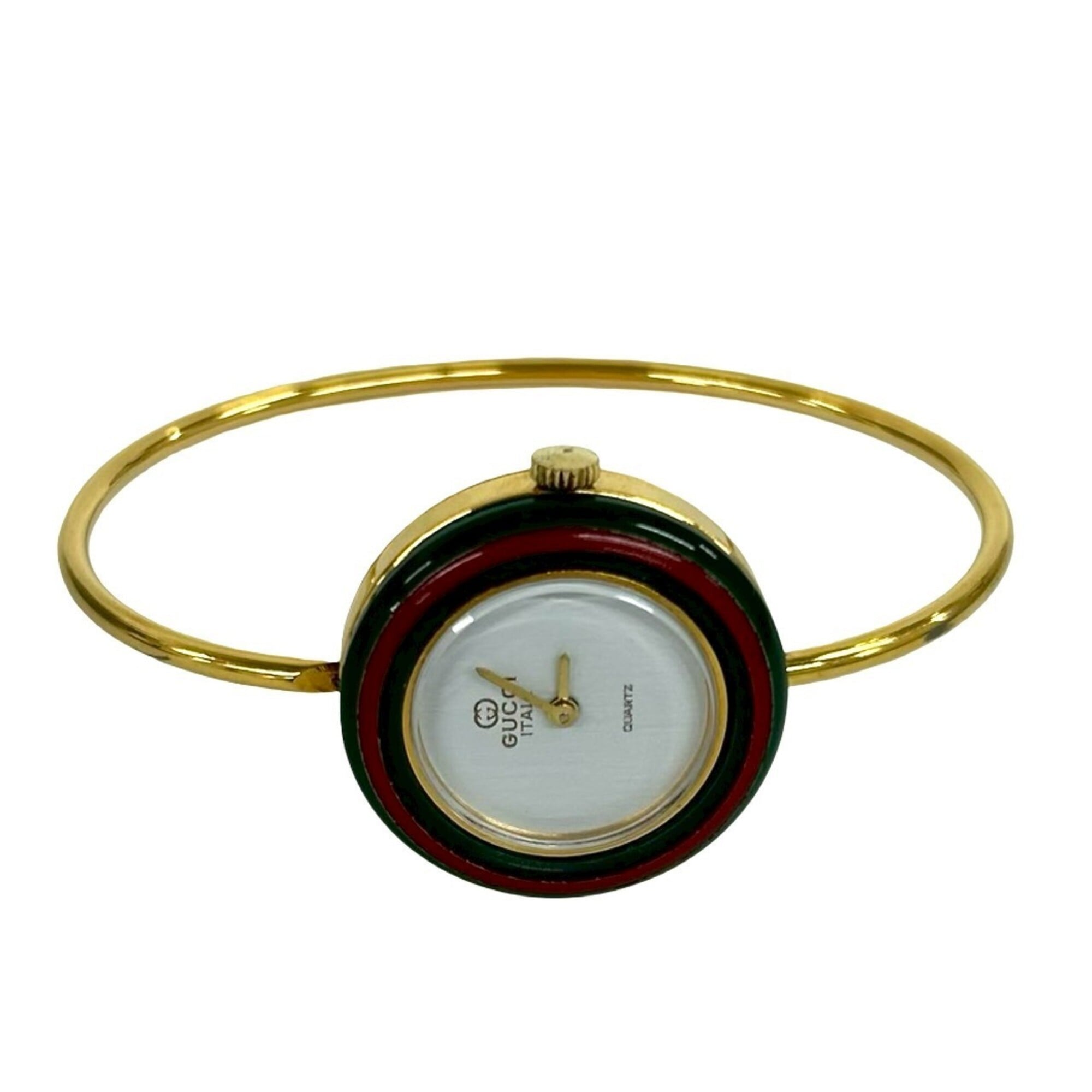 GUCCI Vintage Changeable Bezel Sherry Line GP Quartz Wristwatch Gold 32094 — Good