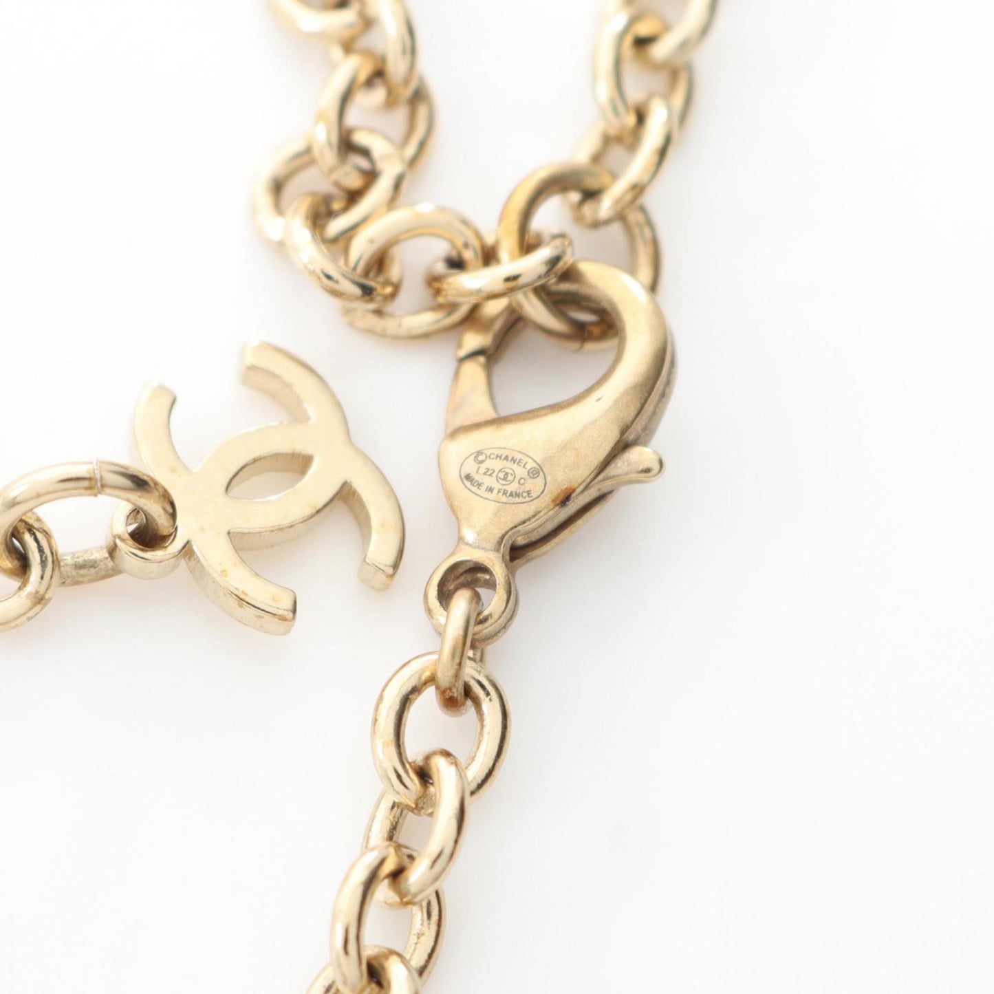 CHANEL Coco Mark Necklace Jewelry GP (Gold Plated) Women's Gold and Silver