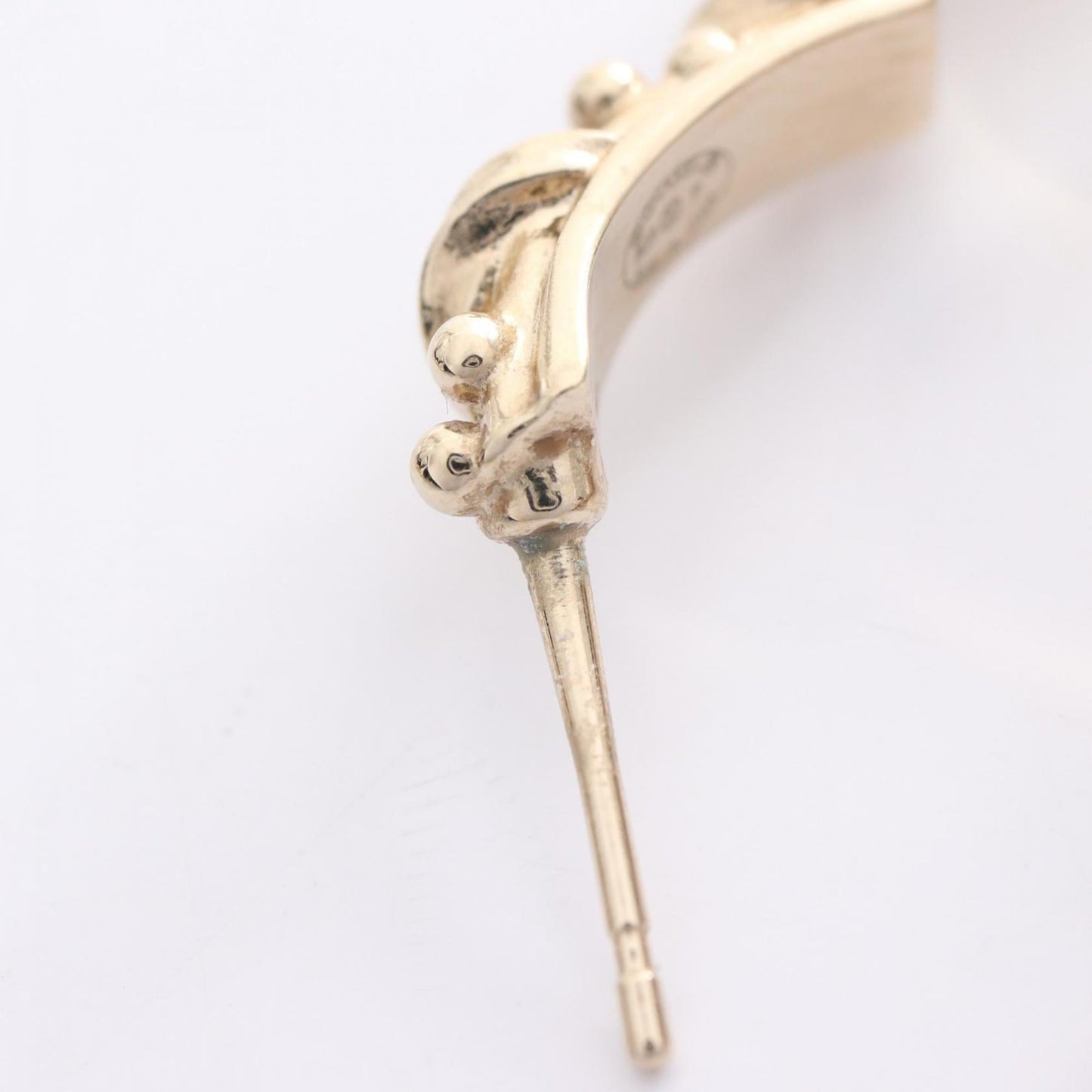 CHANEL Coco Mark Heart Earrings with Gold Plated Rhinestones for Women, and Clear