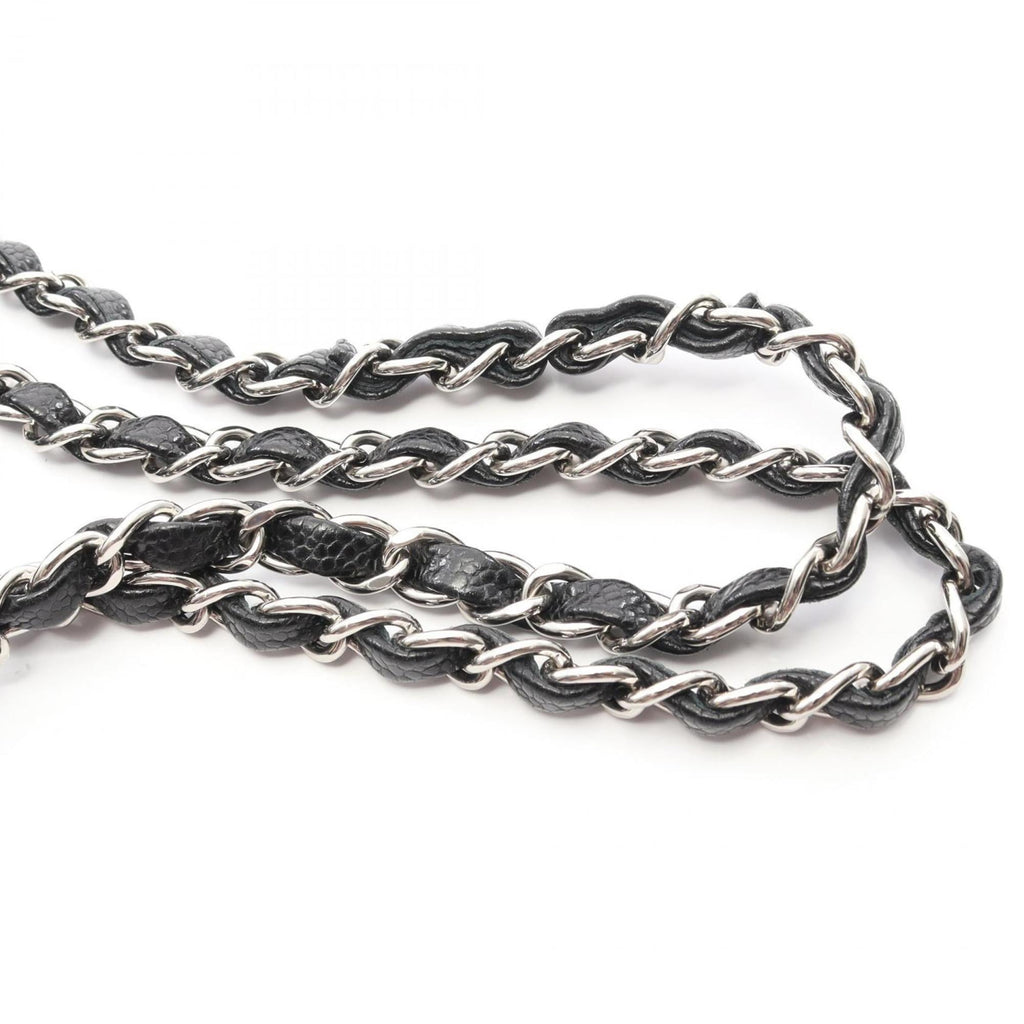 CHANEL Matelasse Double Flap Shoulder Bag in Grained Calfskin Leather, Black, Women's, A01112