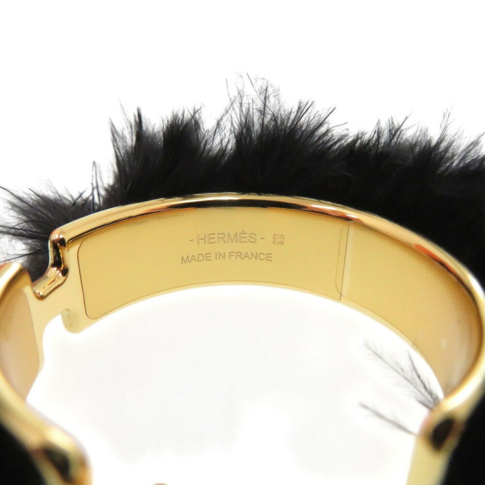 Unused Hermes Olympe/Faubourg Circus H100055F 01 Metal Feather Black Earrings 1055HERMES — New - Store Return