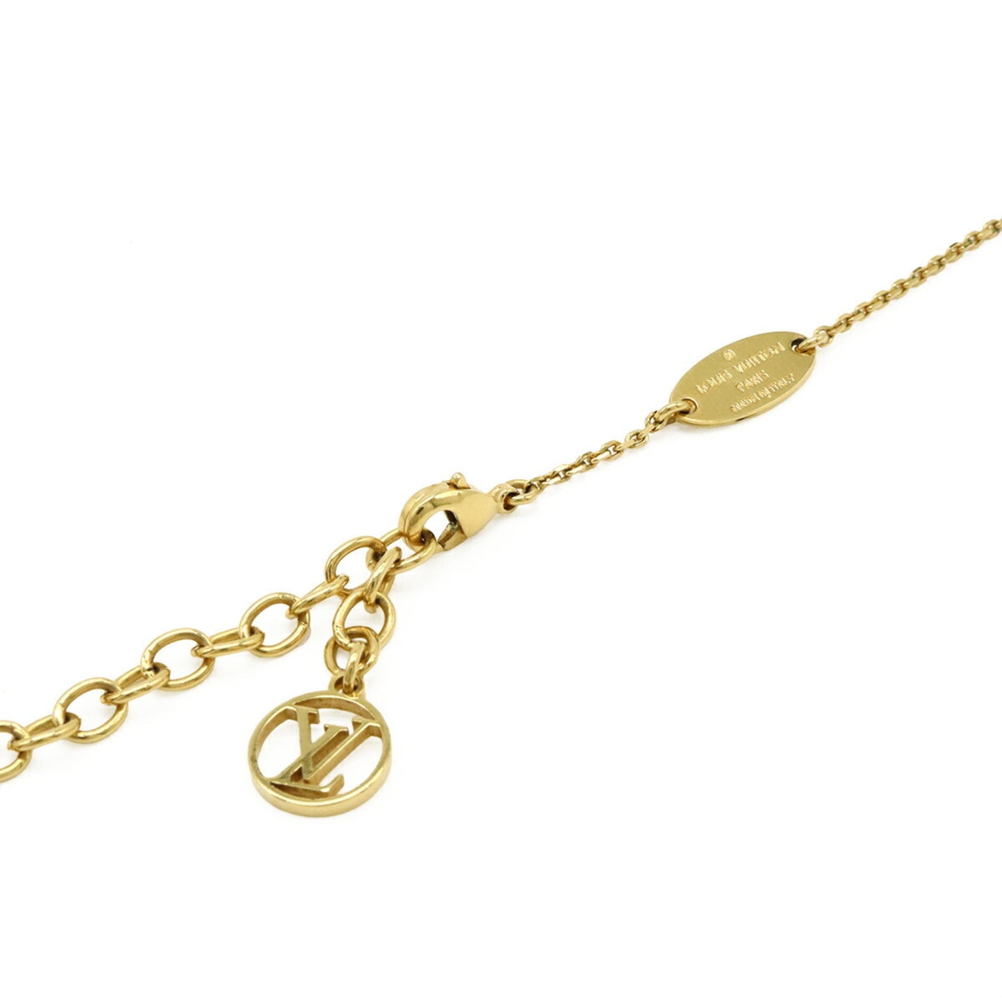 LOUIS VUITTON LV&ME M Initial Alphabet Pendant Necklace in GP Gold (M61068)