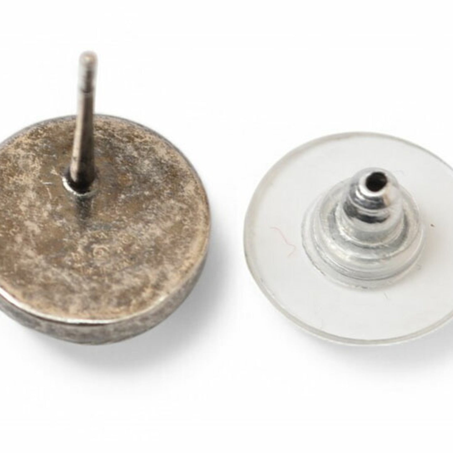 Chanel Earrings CHANEL CC Coco Mark Circle Motif Silver B18