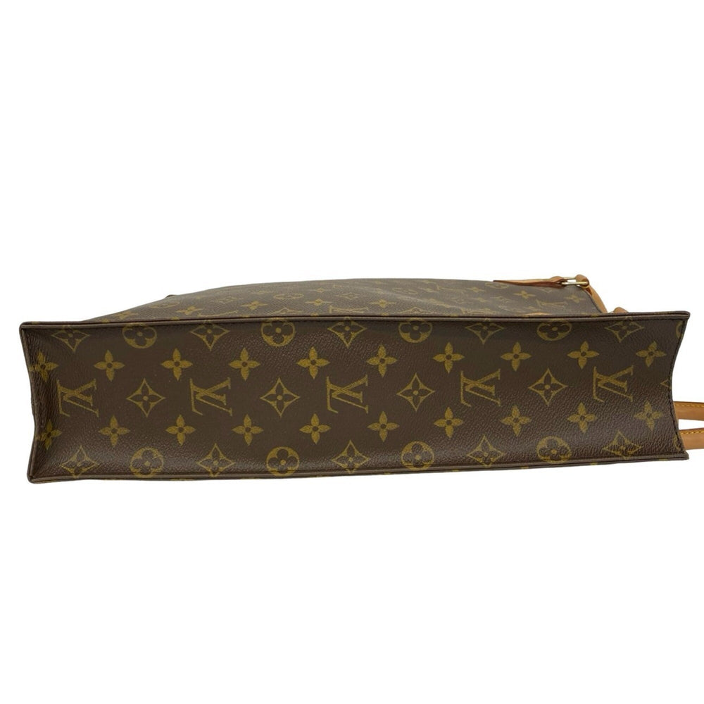 LOUIS VUITTON Louis Vuitton Sac Plat Monogram Logo Pattern Leather Handbag Tote Bag Brown 04714 — Like New