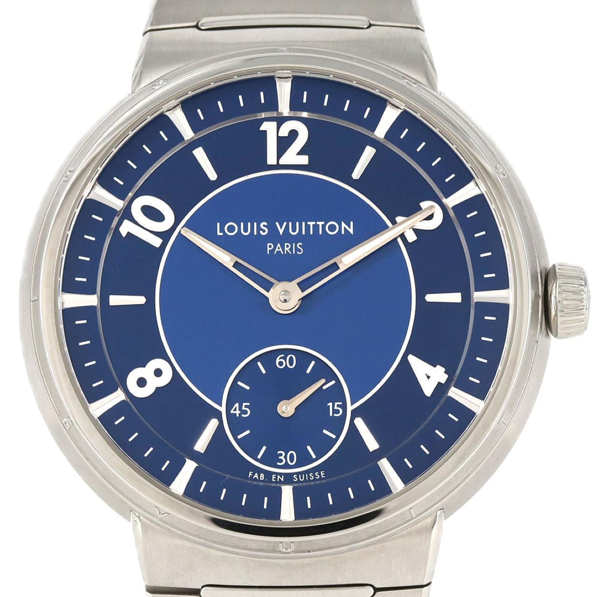 Louis Vuitton Tambour Automatic Steel Blue W1ST20 Stainless Watch — Very Good