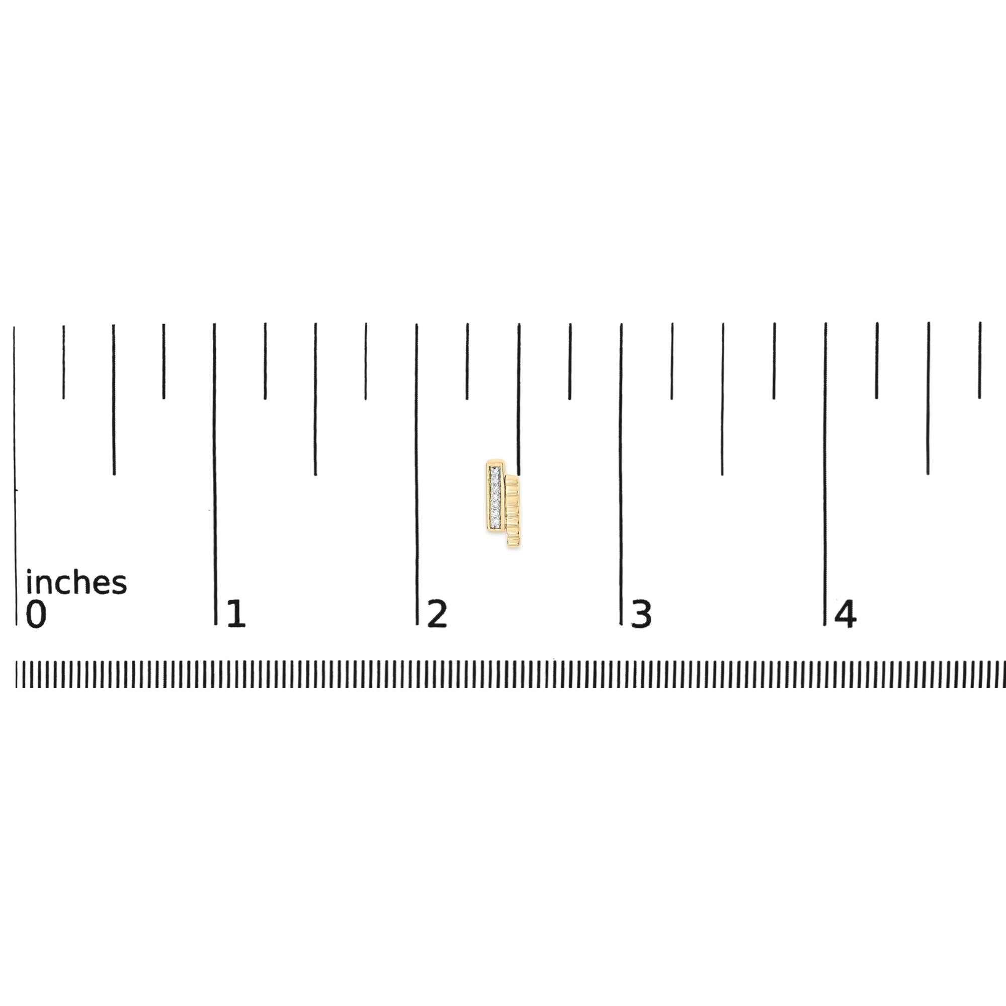 14k Yellow Gold Plated .925 Sterling Silver Diamond Accent Bar Stud Earrings