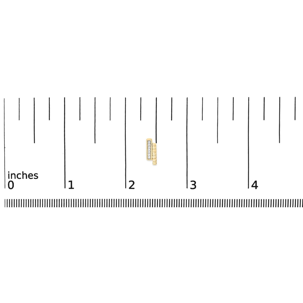 14k Yellow Gold Plated .925 Sterling Silver Diamond Accent Bar Stud Earrings