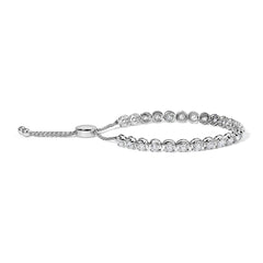 14K White Gold 6.00 Cttw Diamond 4”-10” Adjustable Bolo Tennis Bracelet (I-J Color, I1-I2 Clarity)