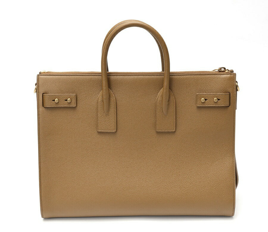 Saint Laurent SAINT LAURENT Thin Large Sac du Jour 737586 Grained Leather Camel K-158493