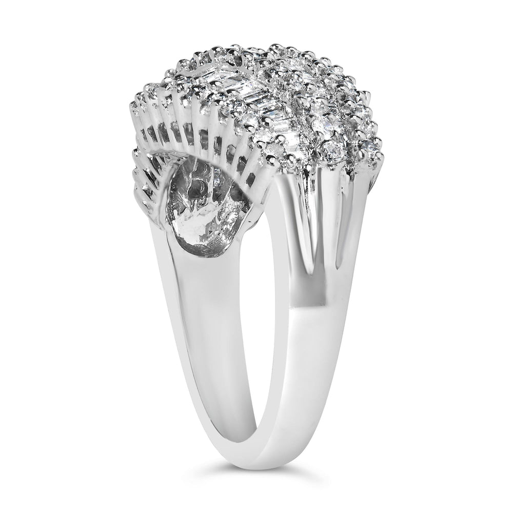 14K White Gold Diamond Cocktail Ring Band (1 3/4 Cttw, H-I Color, SI2-I1 Clarity)