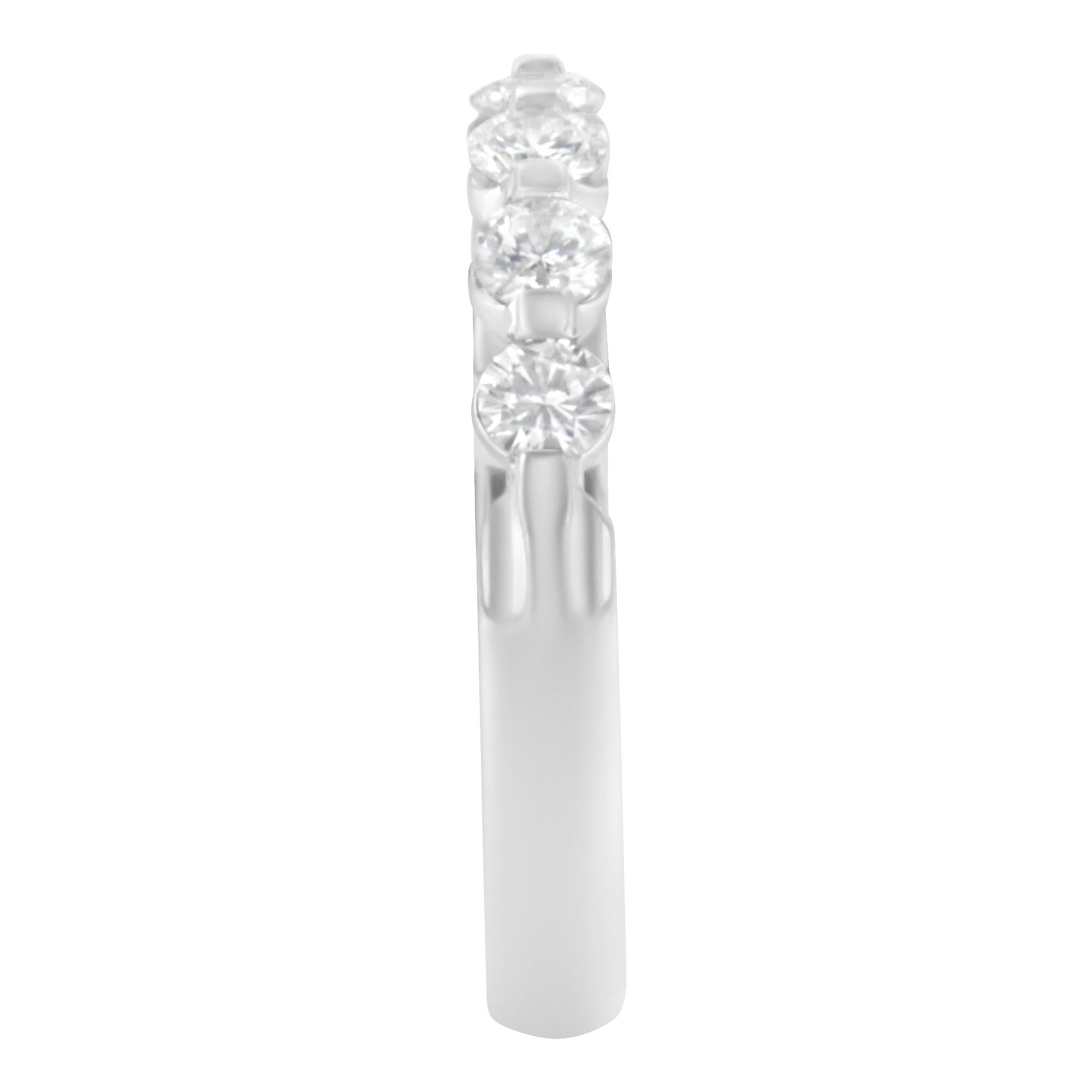 14K White Gold 1/2 cttw Diamond 5-Stone Band Ring (H-I Clarity, SI2-I1 Color)