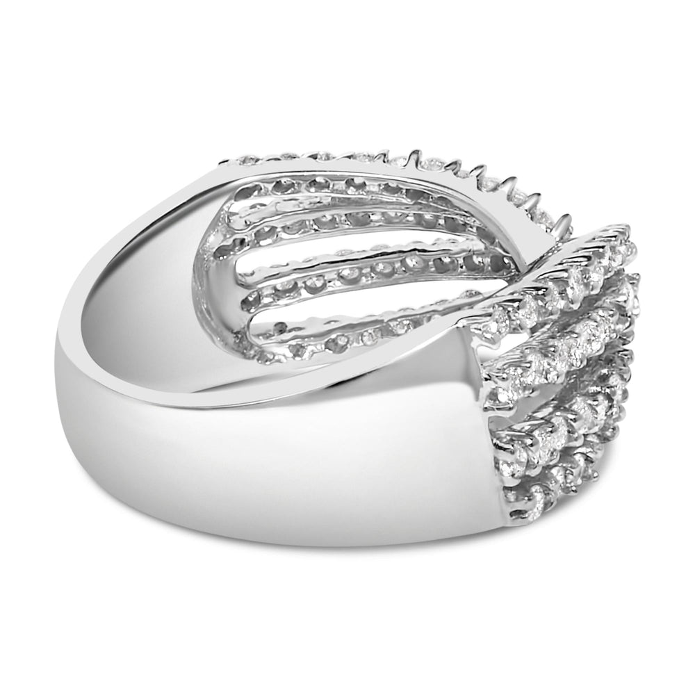 10K White Gold Diamond Bypass Ring (1 Cttw, G-H Color, SI2-I1 Clarity)