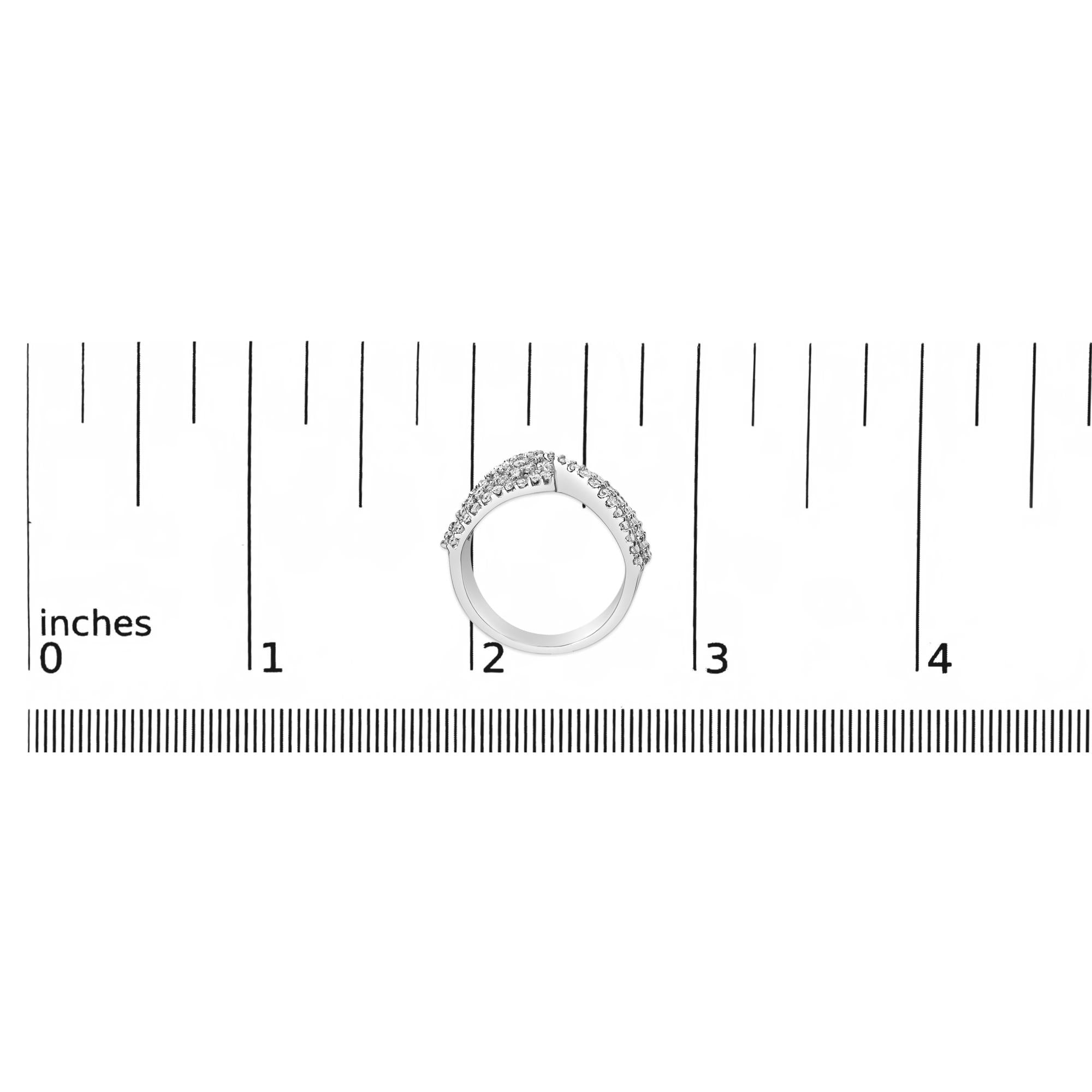 10K White Gold Diamond Bypass Ring (1 Cttw, G-H Color, SI2-I1 Clarity)