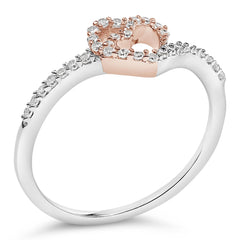 10K Two Toned Gold Diamond Heart Cocktail Ring (1/5 Cttw, H-I Color, I1-I2 Clarity)