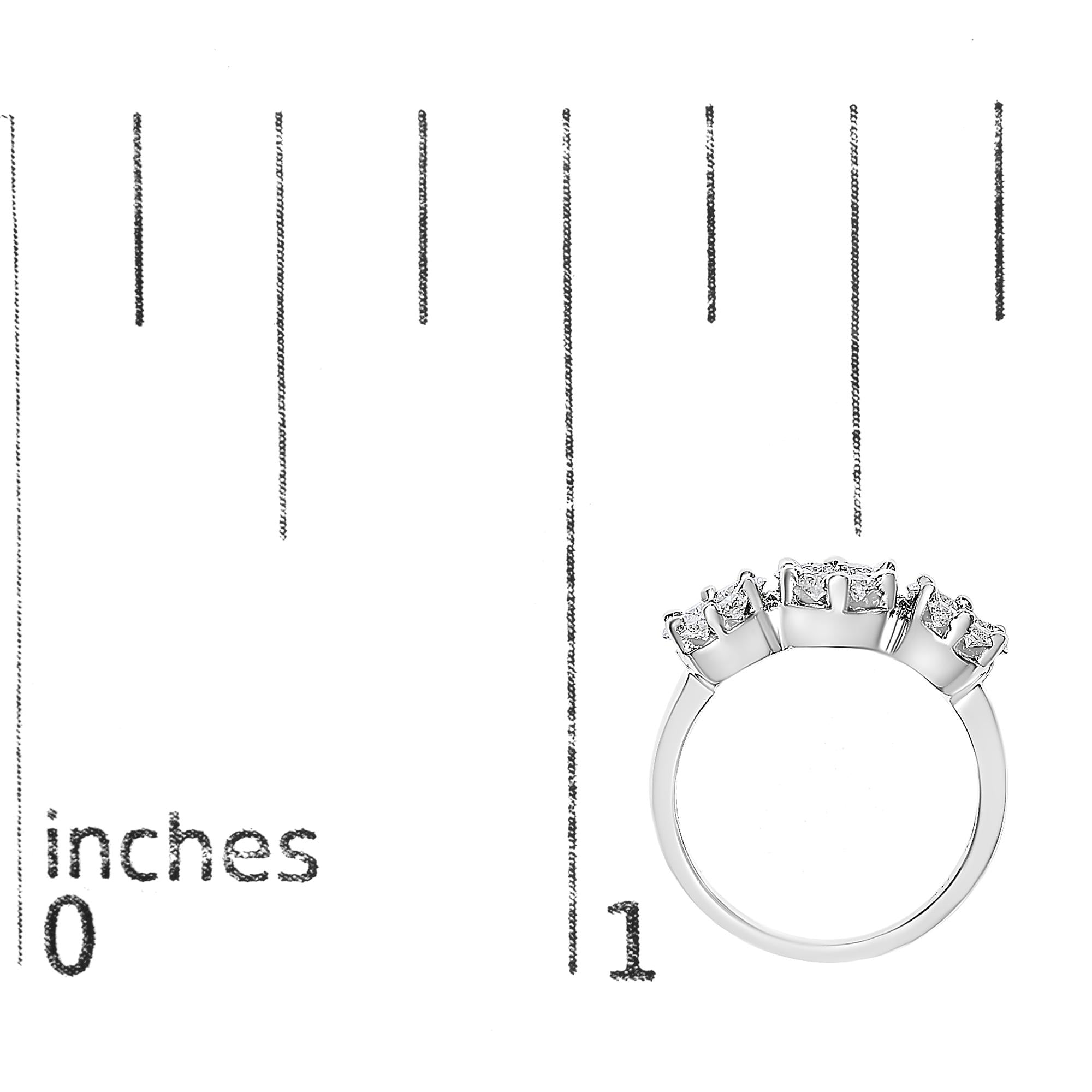14K White Gold 1-1/4 Cttw Brilliant Cut Diamond Three Round Floral Clusters Engagement or Fashion Ring (H-I Color, SI2-I1 Clarity)