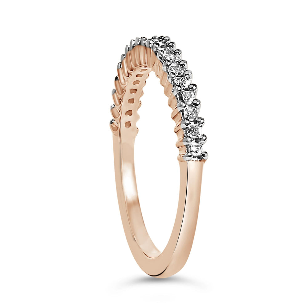 10K Rose Gold Plated Sterling Silver 1/3 Cttw Diamond Band Ring