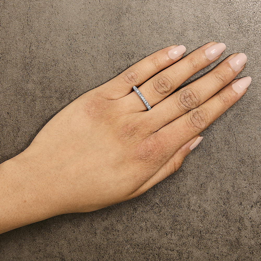 10K Rose Gold Plated Sterling Silver 1/3 Cttw Diamond Band Ring