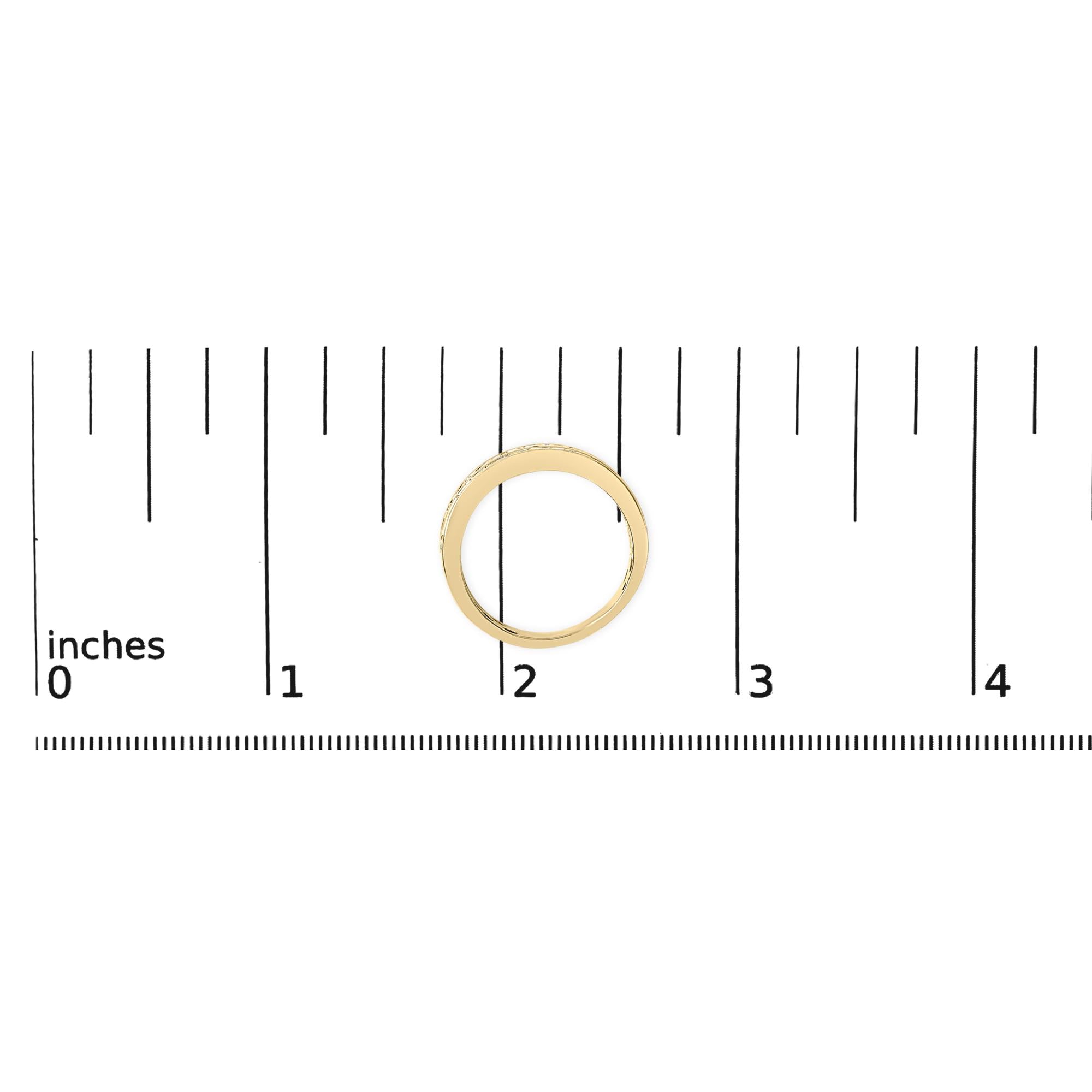 10K Yellow Gold Two-Row Diamond Band Ring (1 Cttw, J-K Color, I1-I2 Clarity)