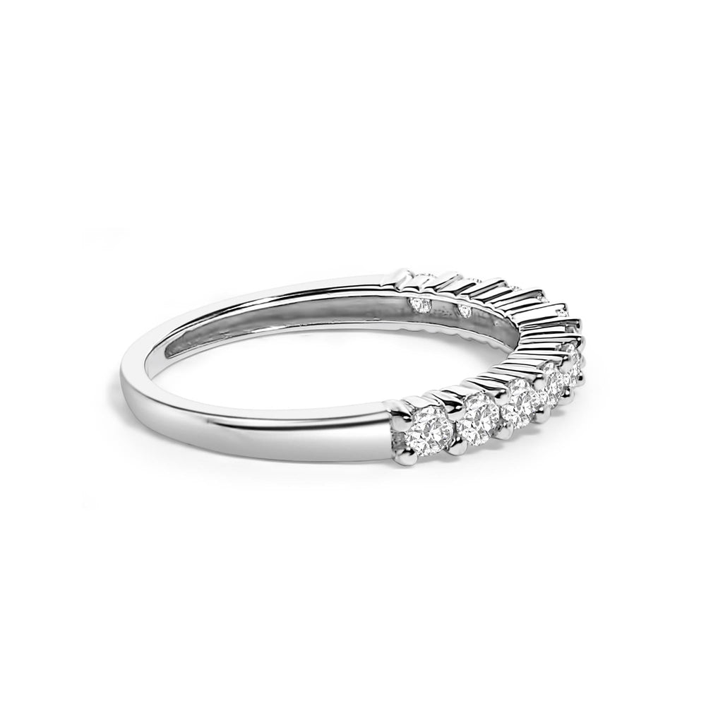.925 Sterling Silver 1/2 cttw Shared Prong-Set Brilliant Round-Cut Diamond 11 Stone Band Ring (I-J Color, SI2-I1 Clarity)
