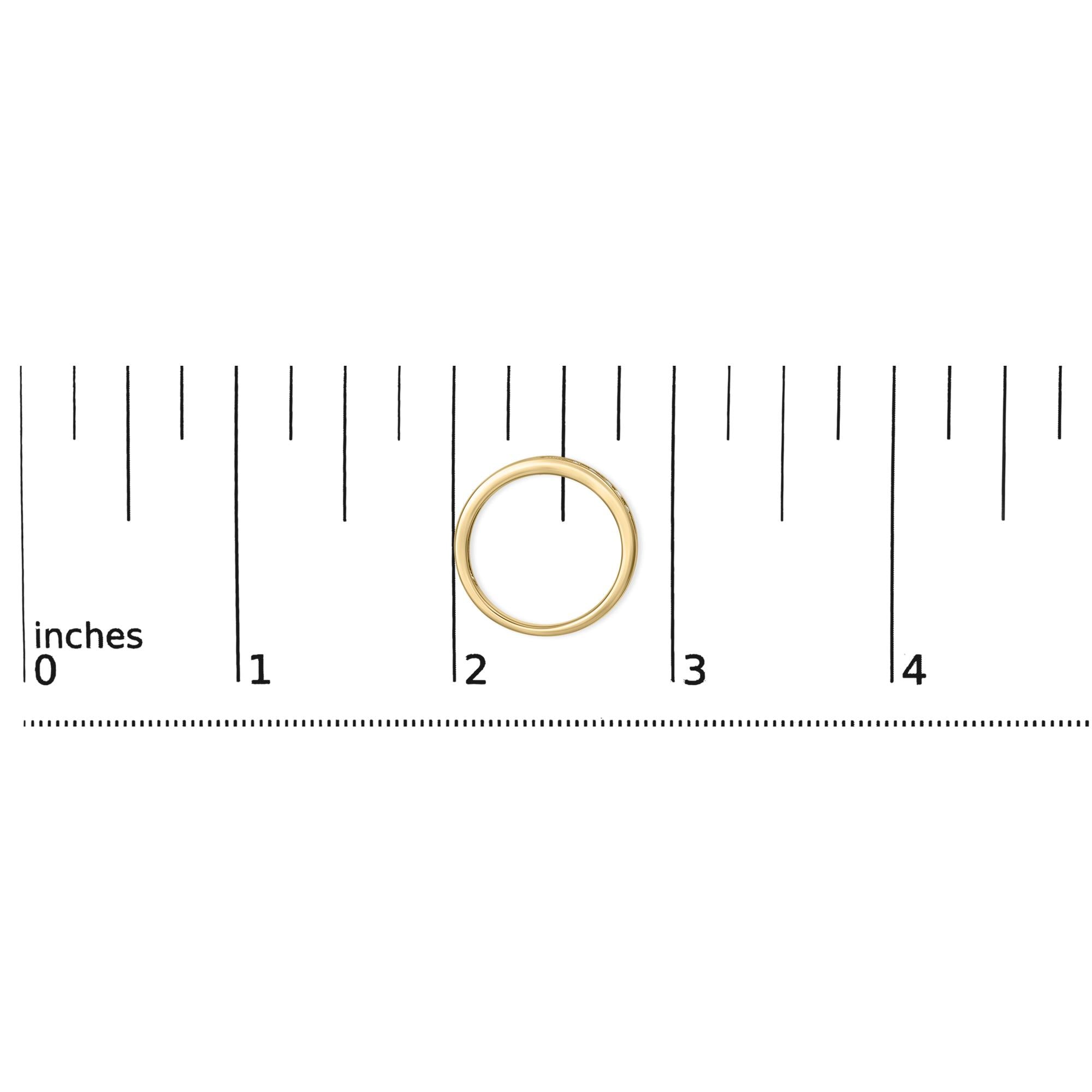 IGI Certified 1/4 Cttw Diamond 10K Yellow Gold Channel Set Band Style Ring (J-K Color, I2-I3 Clarity)