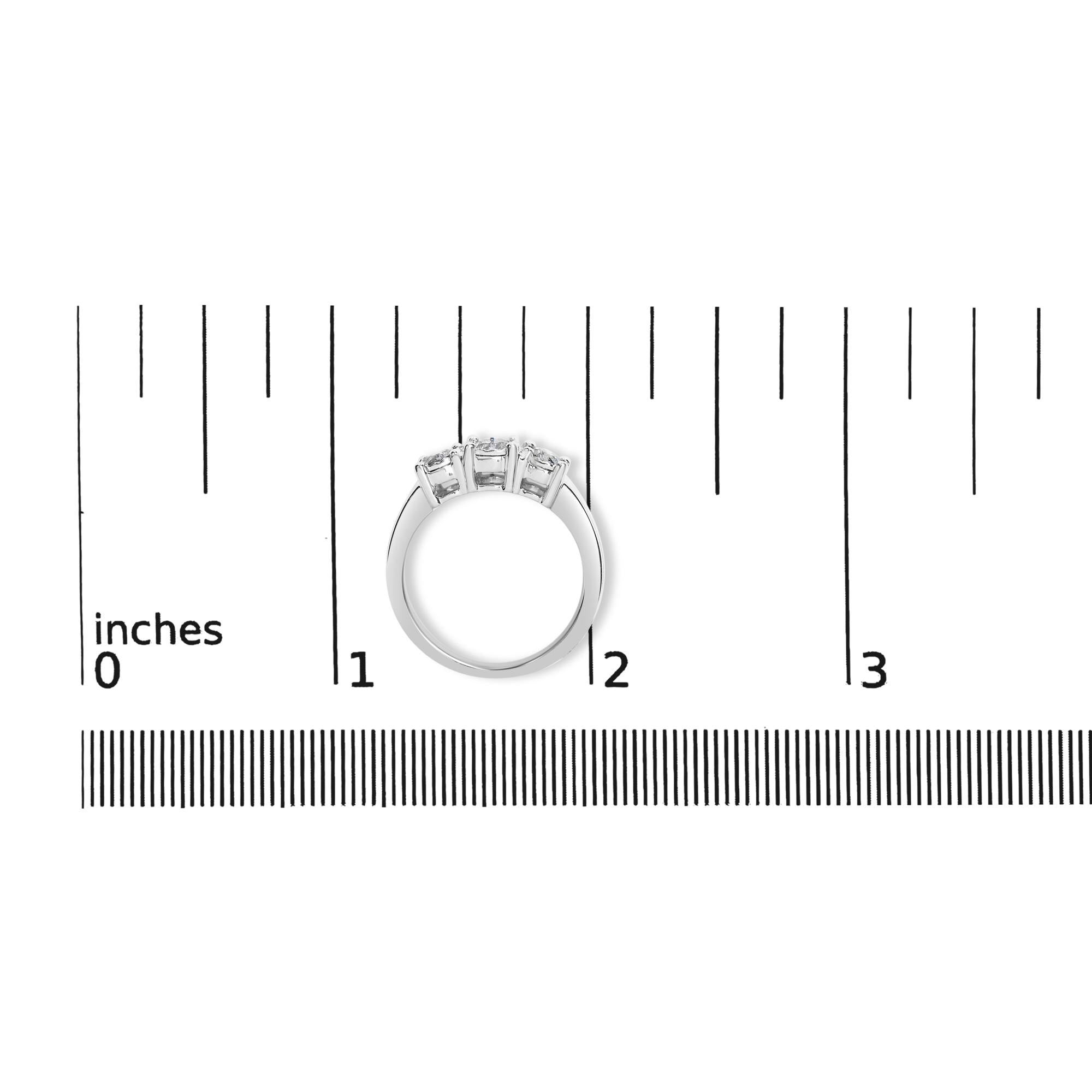 14K White Gold 1/2 Cttw Miracle Set Round Lab Grown Diamond Three Stone Illusion Plate Ring (F-G Color, VS1-VS2 Clarity)