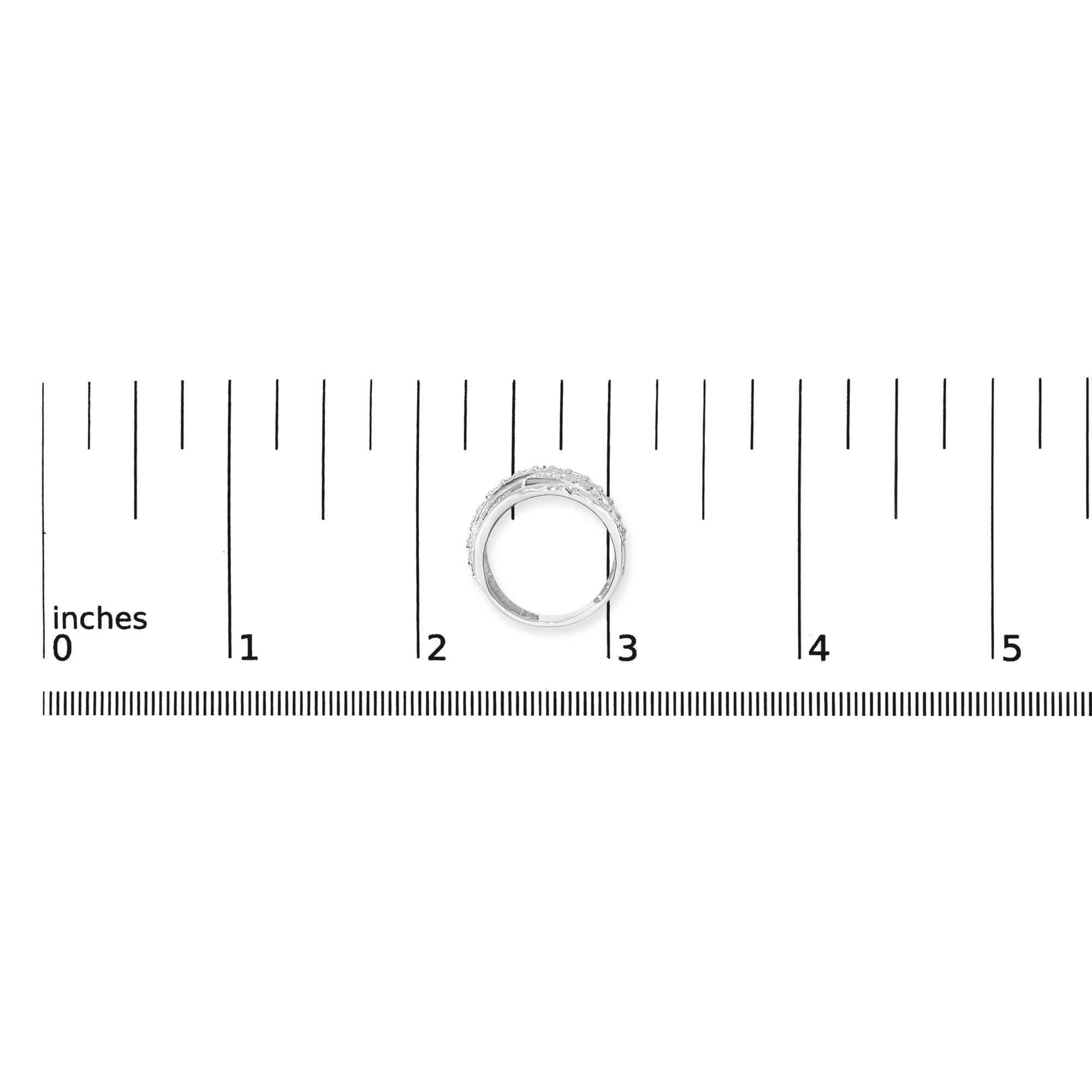 .925 Sterling Silver 2.00 Cttw Round-Cut Diamond Overlapping Bypass Band Ring (I-J Color, I2-I3 Clarity)