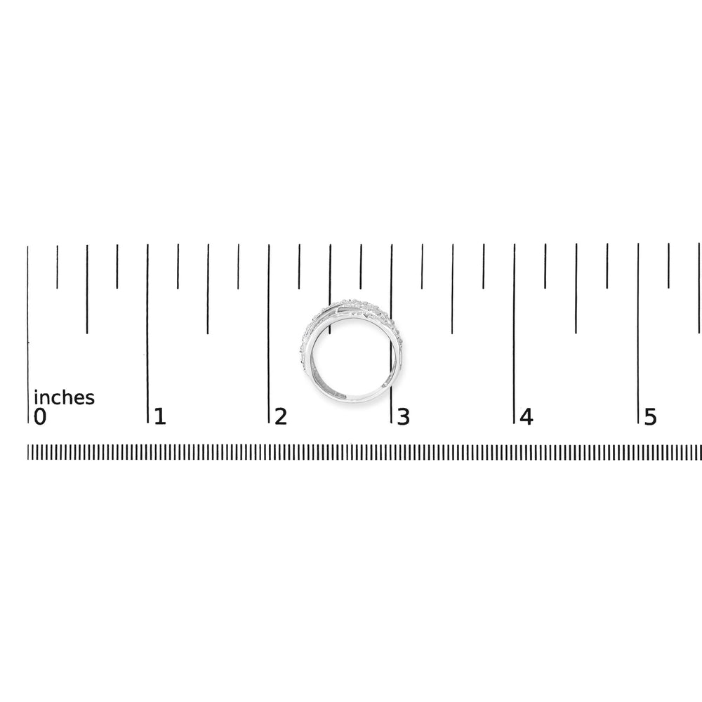 .925 Sterling Silver 2.00 Cttw Round-Cut Diamond Overlapping Bypass Band Ring (I-J Color, I2-I3 Clarity)