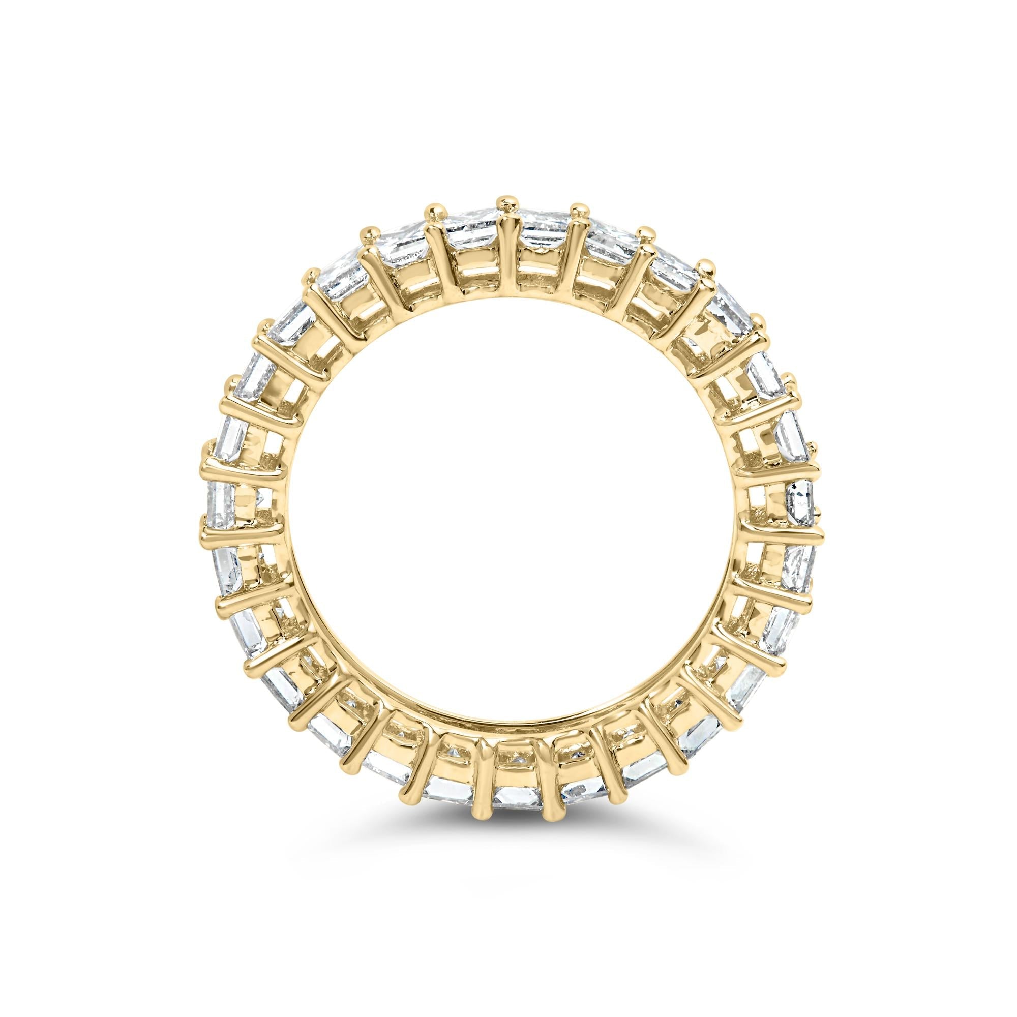 14K Yellow Gold 3.0 Cttw Shared Prong-Set Princess-cut Diamond Eternity Band Ring (H-I Color, SI1-SI2 Clarity)