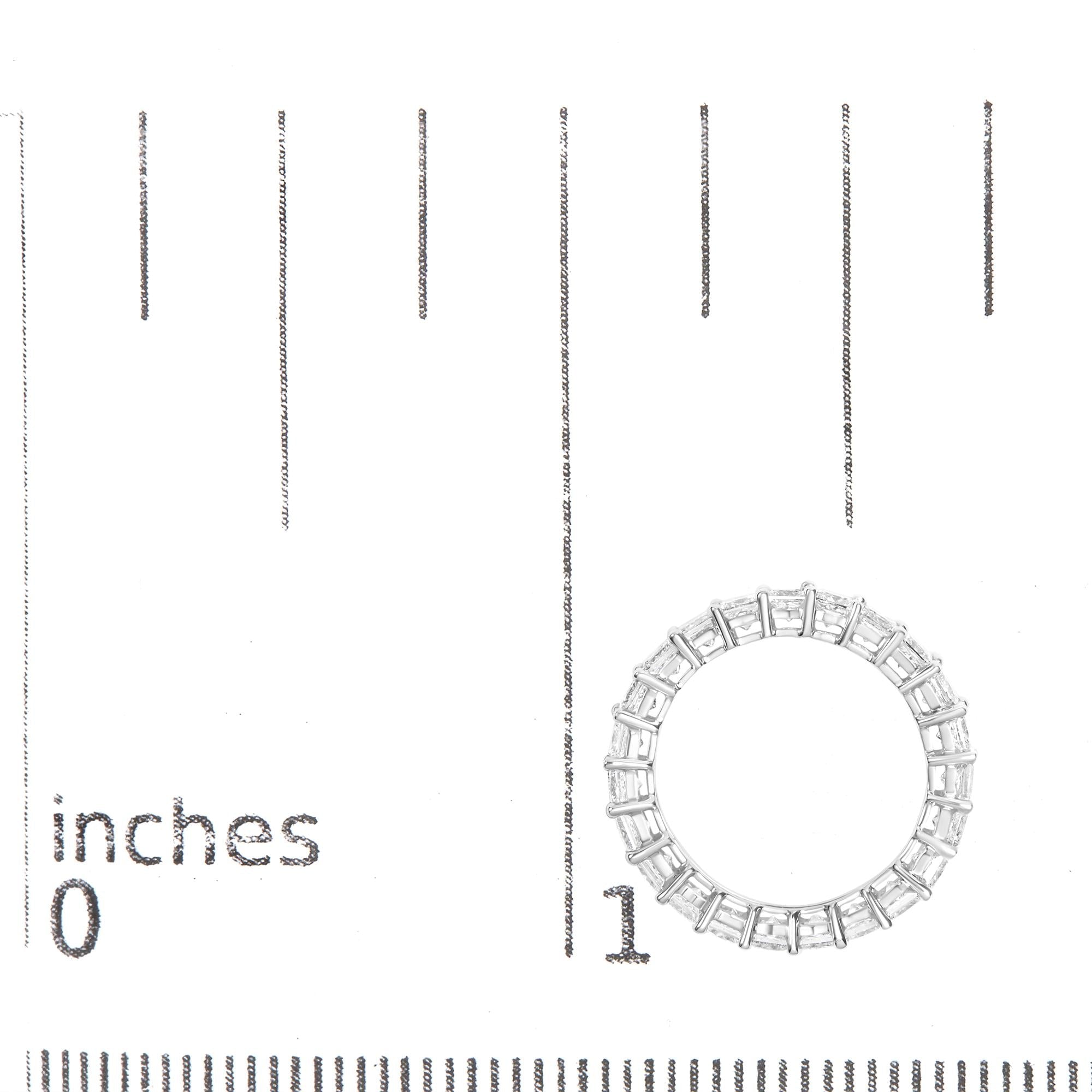 14K White Gold 3.0 Cttw Princess Lab Grown Diamond Eternity Band Ring (F-G Color, VS1-VS2 Clarity)