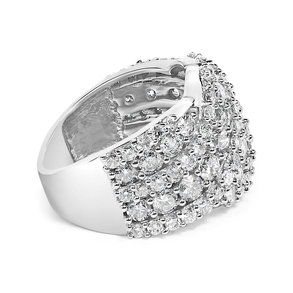 10K Gold 3.00 Cttw Diamond Multi Row Cluster Band Ring (I-J Color, I3 Clarity)
