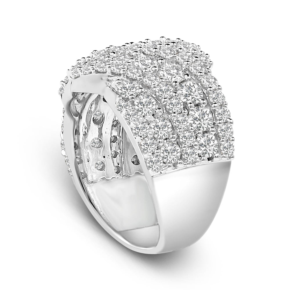 10K Gold 3.00 Cttw Diamond Multi Row Cluster Band Ring (I-J Color, I3 Clarity)