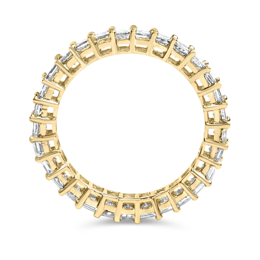14K Yellow Gold 2.00 Cttw Shared Prong Set Princess Cut Diamond Eternity Band Ring (J-K Color, SI1-SI2 Clarity) - Ring Size 7