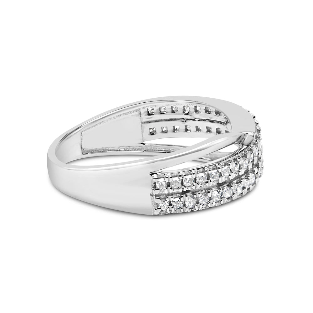 10K White Gold 1/2 Cttw Princess Diamond Split Shank Band Ring