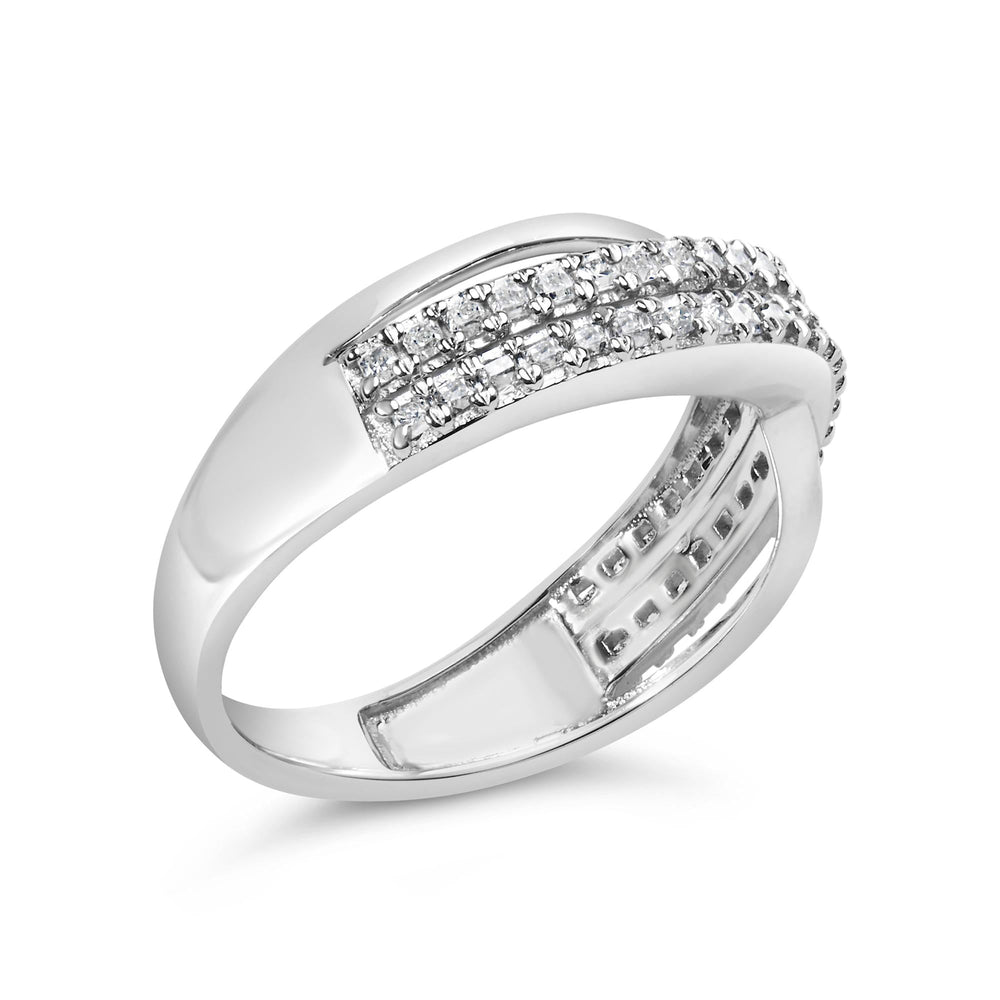 10K White Gold 1/2 Cttw Princess Diamond Split Shank Band Ring