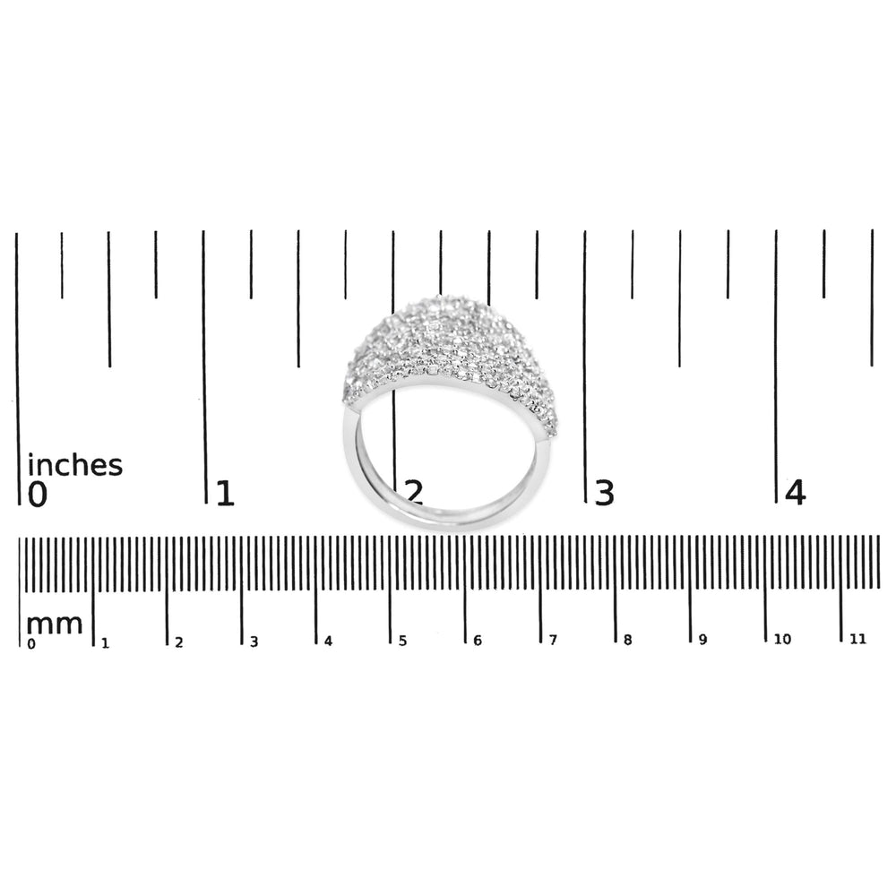 10K White Gold 1 1/2 Cttw Princess Diamond Swirl Design Cocktail Ring