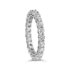 14K White Gold 2 1/4 Cttw Round Lab Grown Diamond Eternity Band Ring (F-G Color, VS1-VS2 Clarity)