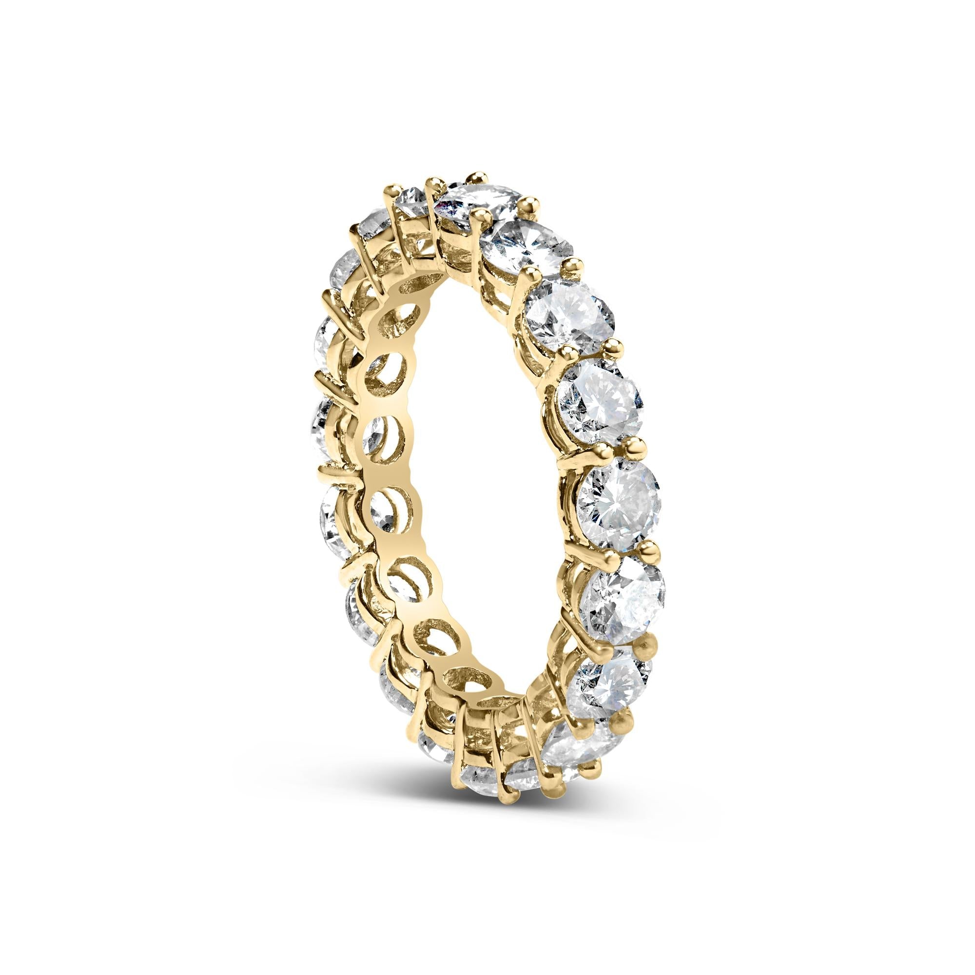 14K Yellow Gold 4.00 Cttw Natural Diamond Eternity Band Ring