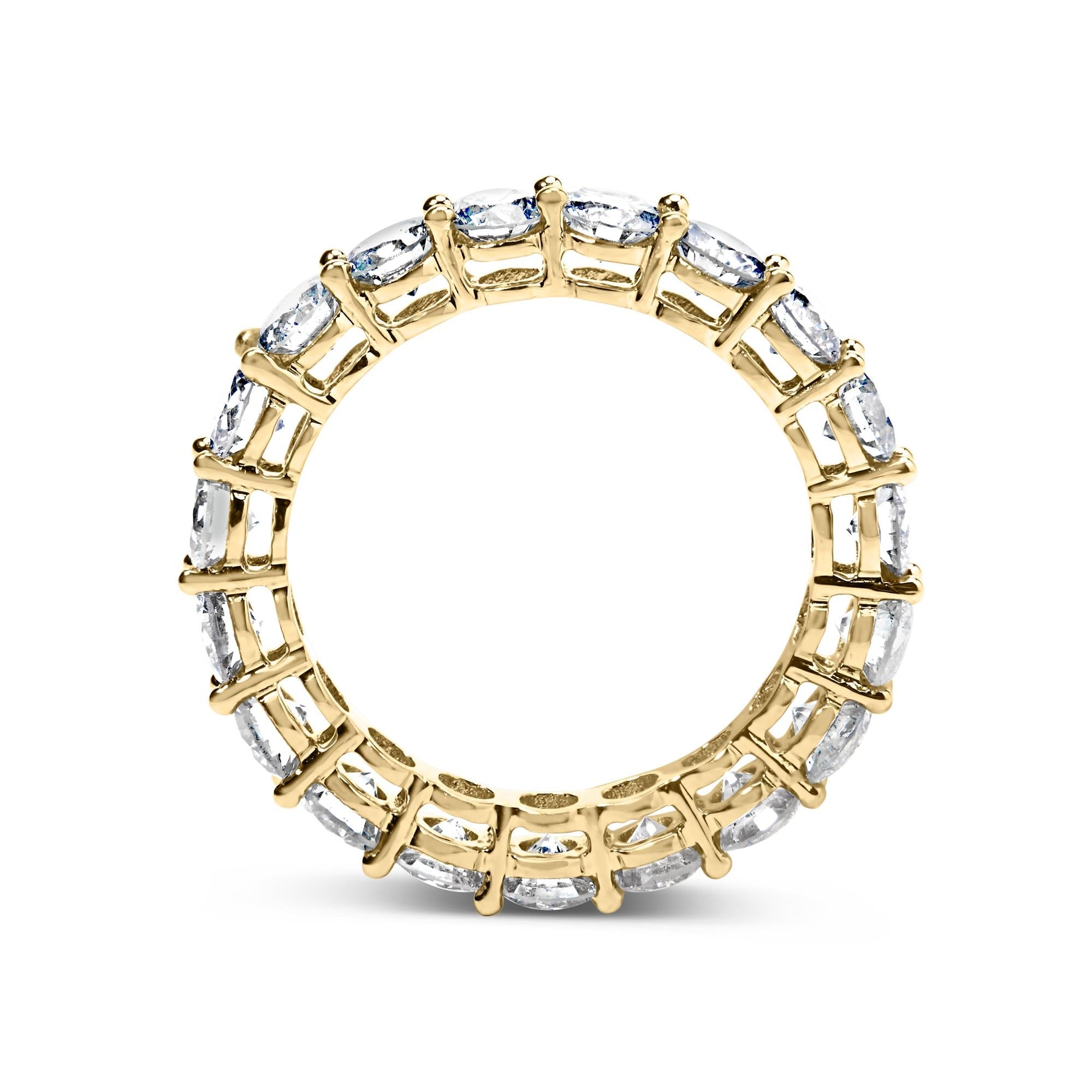 14K Yellow Gold 4.00 Cttw Natural Diamond Eternity Band Ring