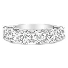 14K White Gold 3.0 Cttw Lab-Grown Diamond Shared Prong Set 6 Stone Band Ring