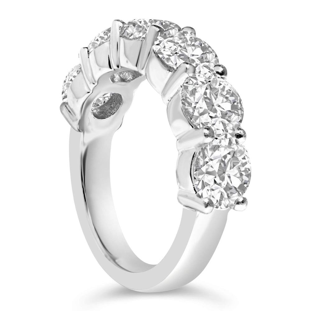 14K White Gold 3.0 Cttw Lab-Grown Diamond Shared Prong Set 6 Stone Band Ring