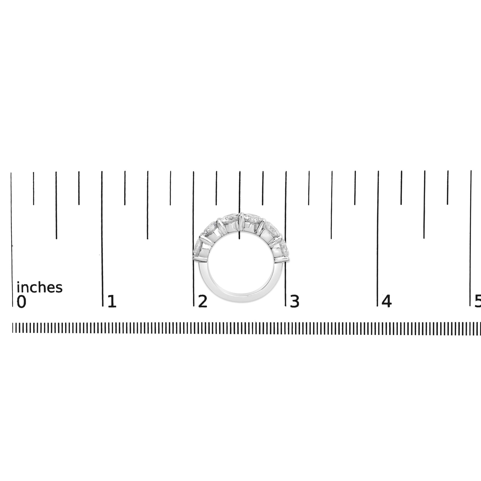 14K White Gold 3.0 Cttw Lab-Grown Diamond Shared Prong Set 6 Stone Band Ring