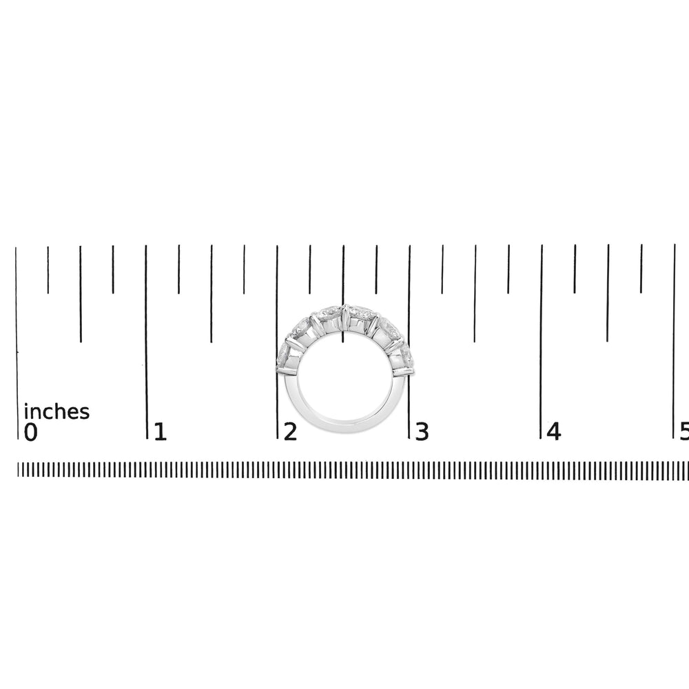 14K White Gold 3.0 Cttw Lab-Grown Diamond Shared Prong Set 6 Stone Band Ring