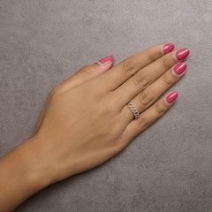 .925 Sterling Silver 1/4 Cttw Diamond Curb Link Band Ring