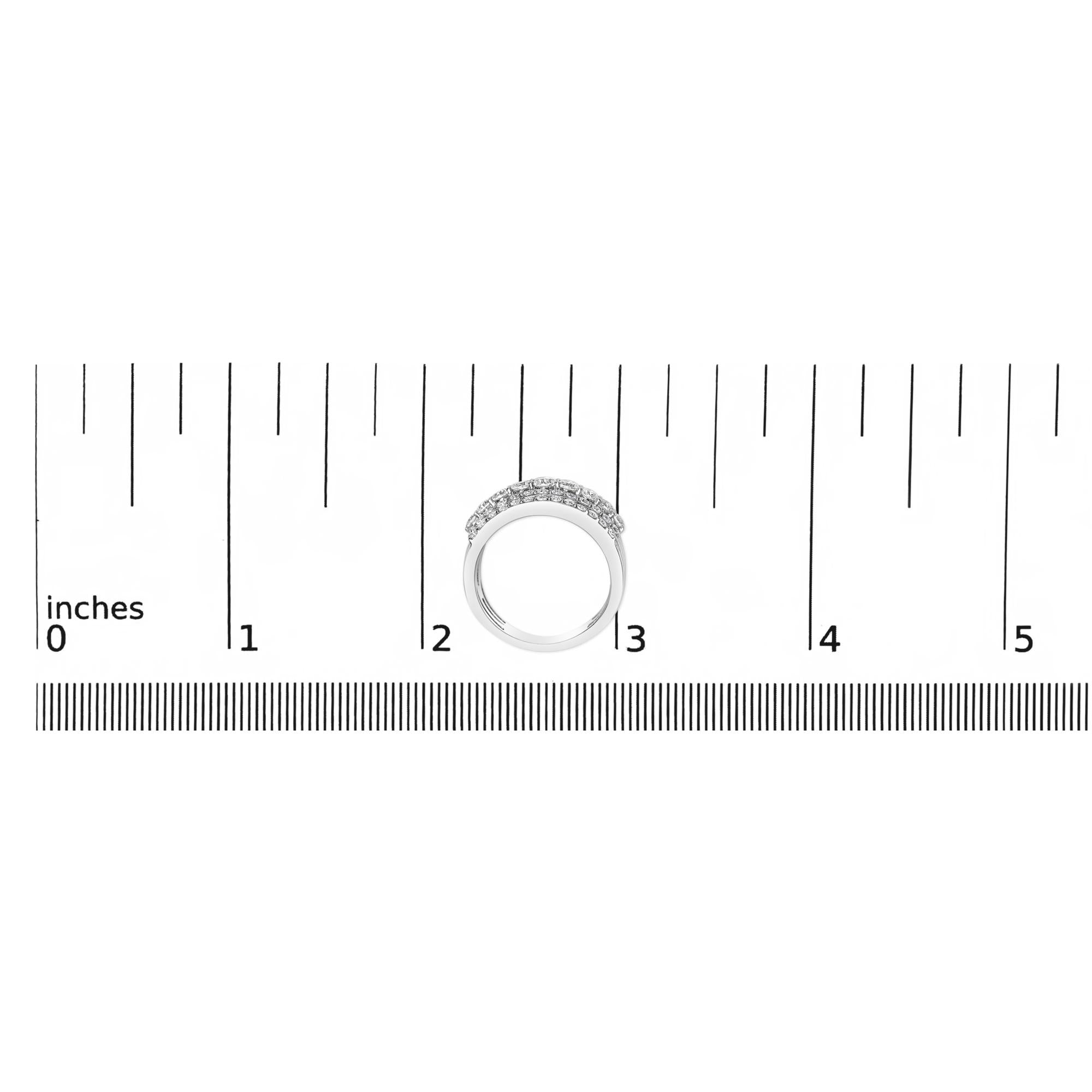 .925 Sterling Silver 2.00 Carat Lab Grown Diamond Multi Row Band Ring