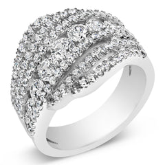 .925 Sterling Silver 2.00 Cttw Lab Grown Diamond Cluster Band Ring