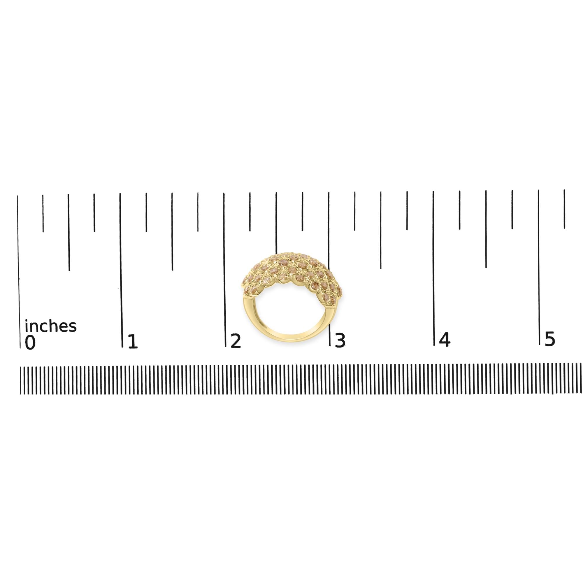 10K Yellow Gold 2.0 Cttw Brown Diamond Teardrop Design Cocktail Ring