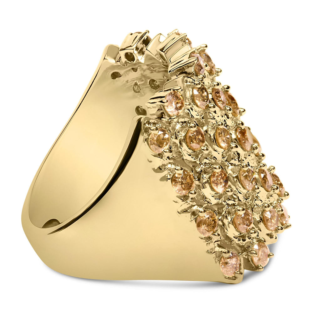 10K Yellow Gold 2.0 Cttw Brown Diamond Mesh Link Cocktail Ring